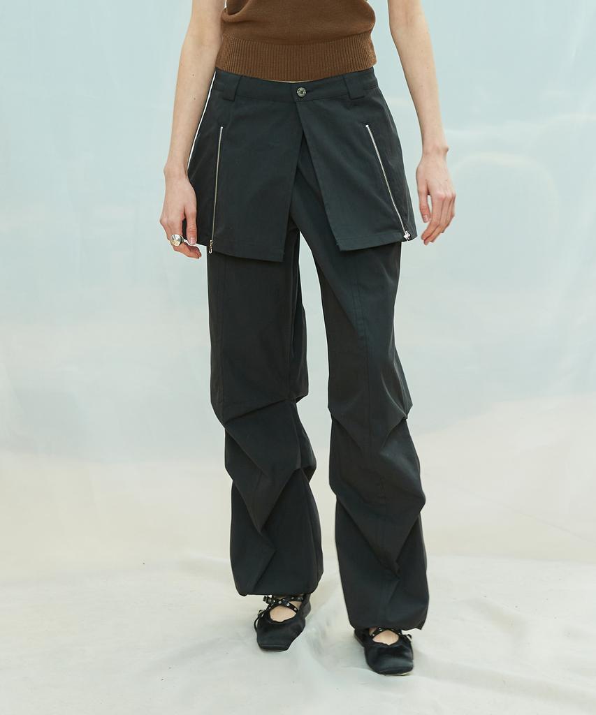LARTIGENT L9 Parachute Skirt Pants(Black)