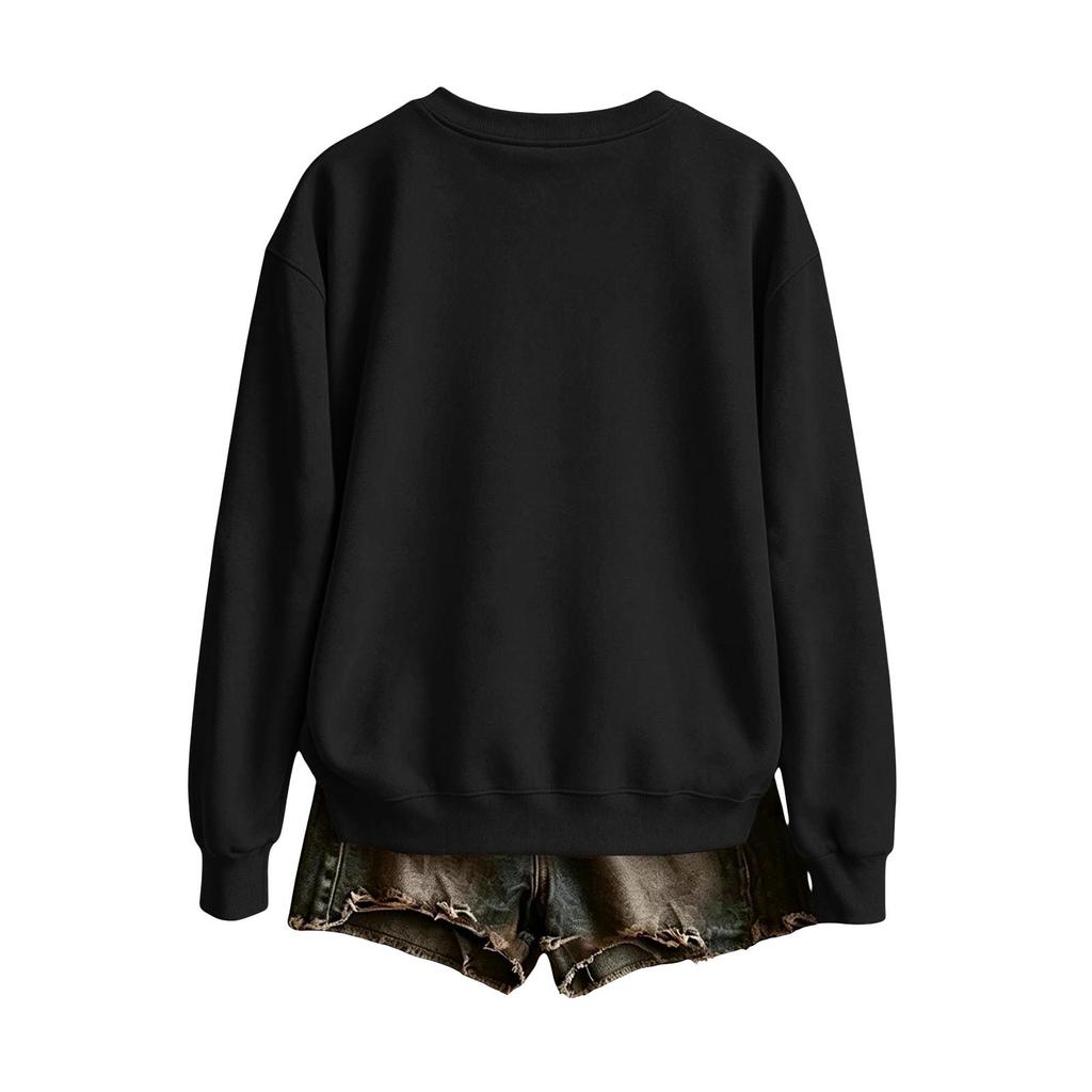 Women's Casual Long Sleeve Crewneck Christmas Graphic Sweatshirt Loose Fit Holiday Pullover