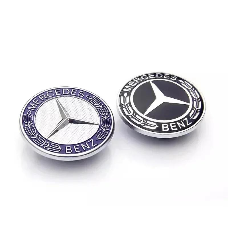 For Mercedes Benz Car Engine Logo Metal Flat Hood Emblem Front Badge Accessories For Mercedes Benz AMG W204 W205 W203 W211 W212