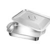 Rectangular Stainless Steel Grilling Pan with Lid for Fish & Crayfish, Induction Compatible, Deep Design