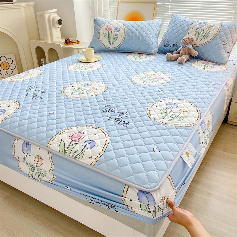 Class A Antibacterial Padded Mattress Three-piece Set, Thickened Washed Cotton Mattress Cover Mattress Plus Cotton Simmons Non-slip Protective Cover