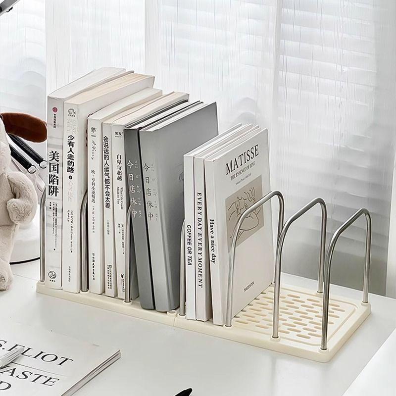 PP Material Desktop Bookshelf | Non-Slip Base Modern Minimalist Office Desk Organizer Shelf | Study Table Storage Rack