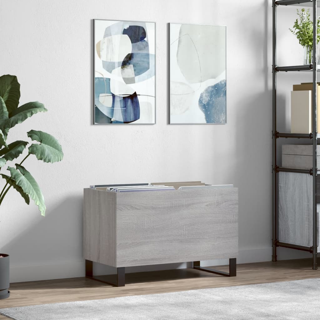 Record Cabinet Gray Sonoma 74.5 x 38 x 48 cm Engineered Wood