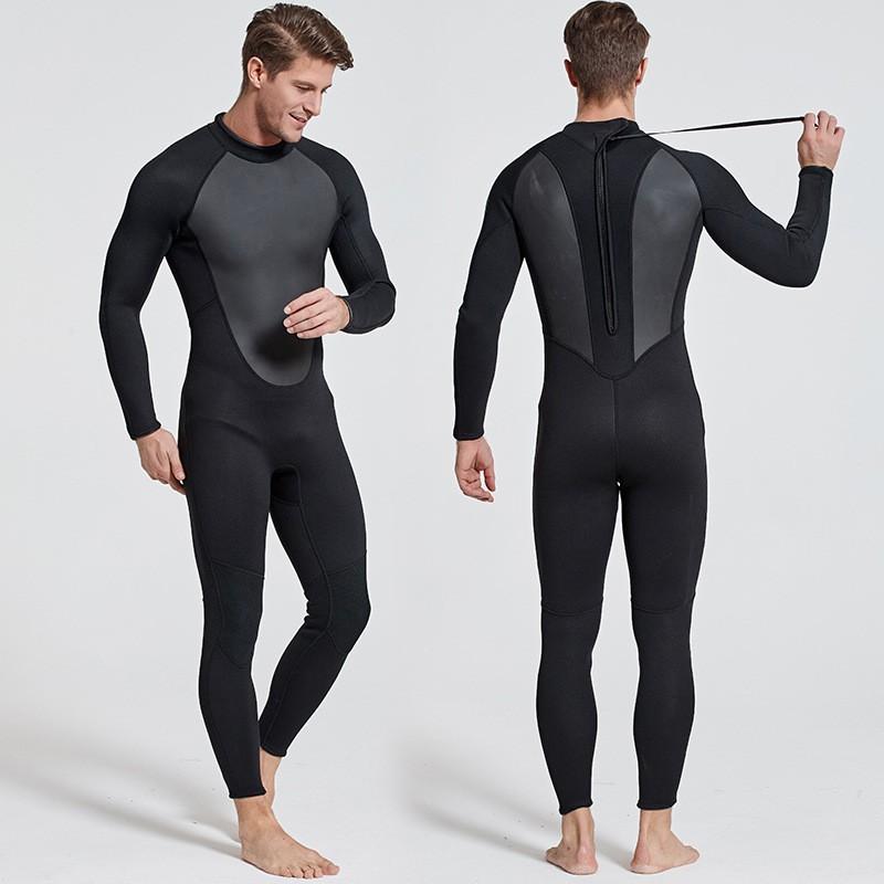 Mens 3mm Neoprene Wetsuit Full Body Dive Suit Snorkeling Winter Swimming Surfing Thermal Protection