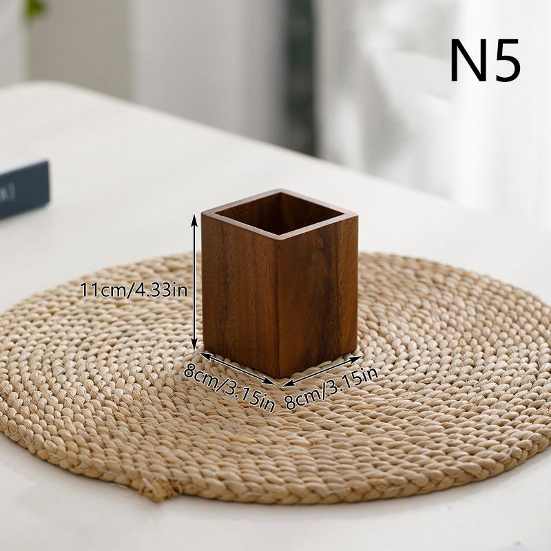 Black Walnut Pen Holder Polishing Design Desktop Storage Supplies Wooden Desk Accessories Pen Storage Box Walnut Pen Holder