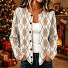 Women's Casual Plaid Print Long Sleeve Button Front Knit Cardigan Sweater Outerwear
