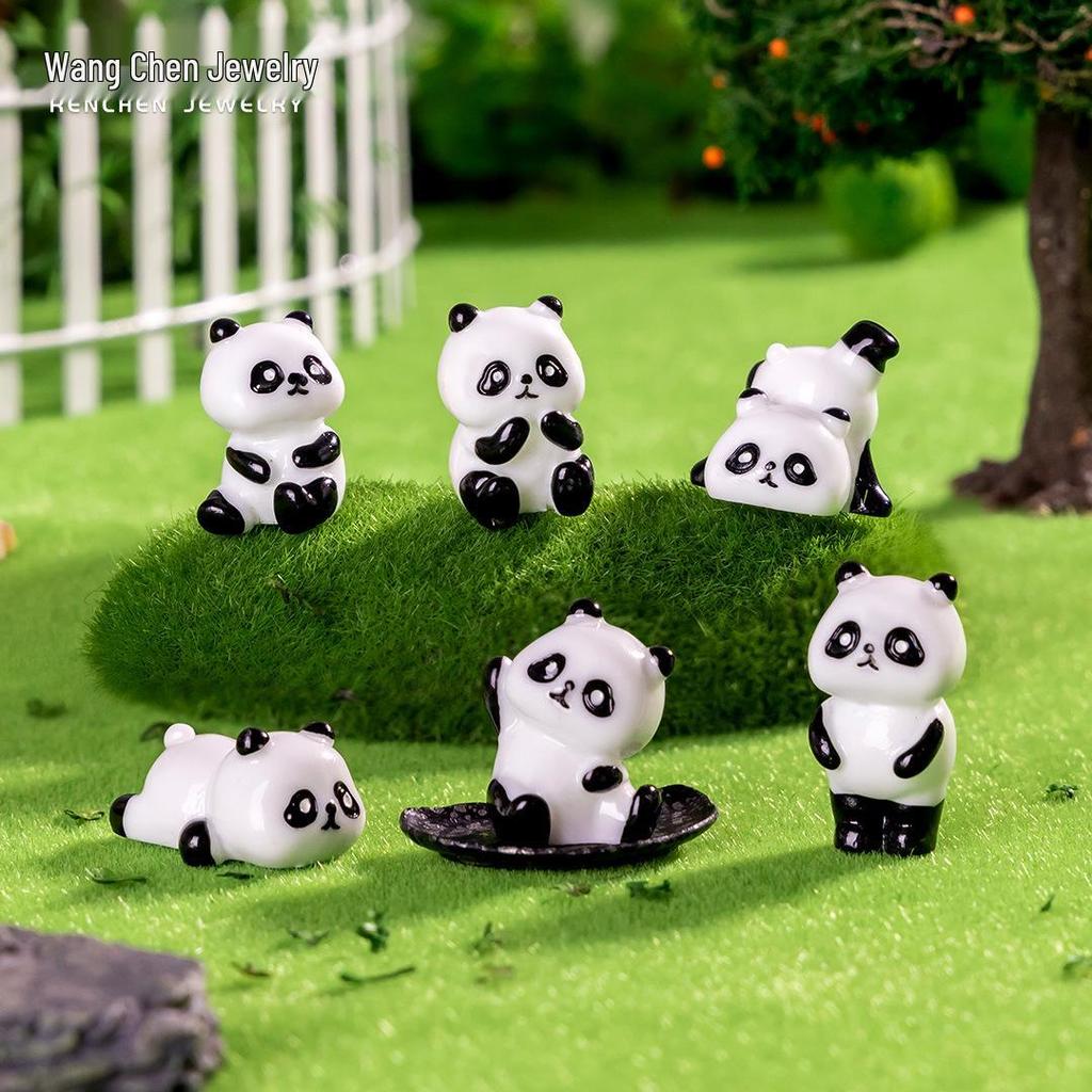 Luminous Panda Miniature Figurine for Micro Landscape Gardening Decor