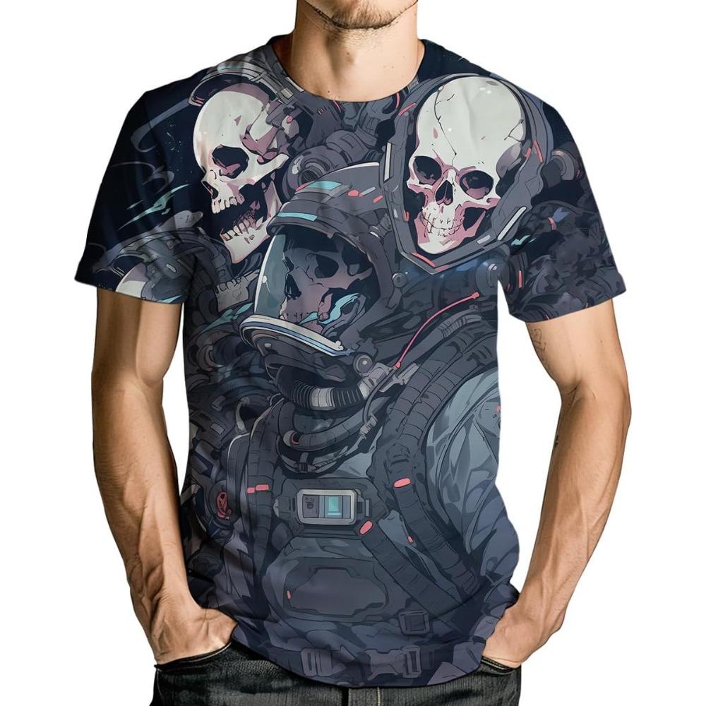 

Мужская футболка с рисунком черепа, 3D-принт, футболка со скелетом для мужчин, забавные футболки с черепом, летний модный топ 6XL