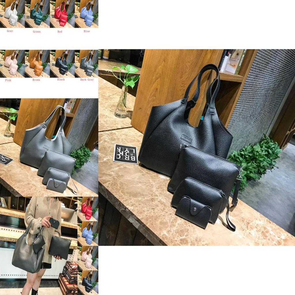 Elegant Fashion Women Handbags Messenger Shoulder Tote Bags 4pcs Purse Set