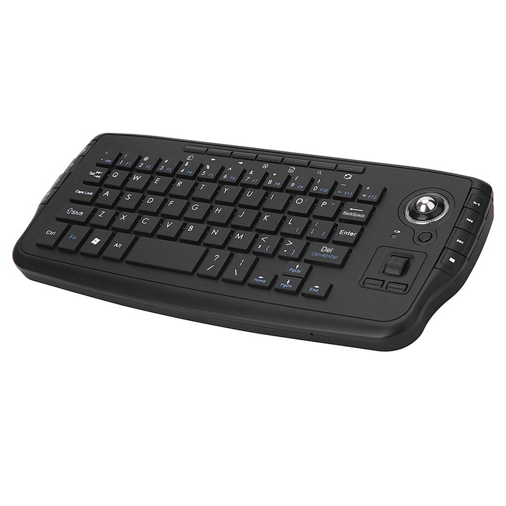 E30 2.4GHz Wireless Keyboard with Trackball Mouse Scroll Wheel Remote Control for Android TV BOX Smart TV PC Notebook Silver