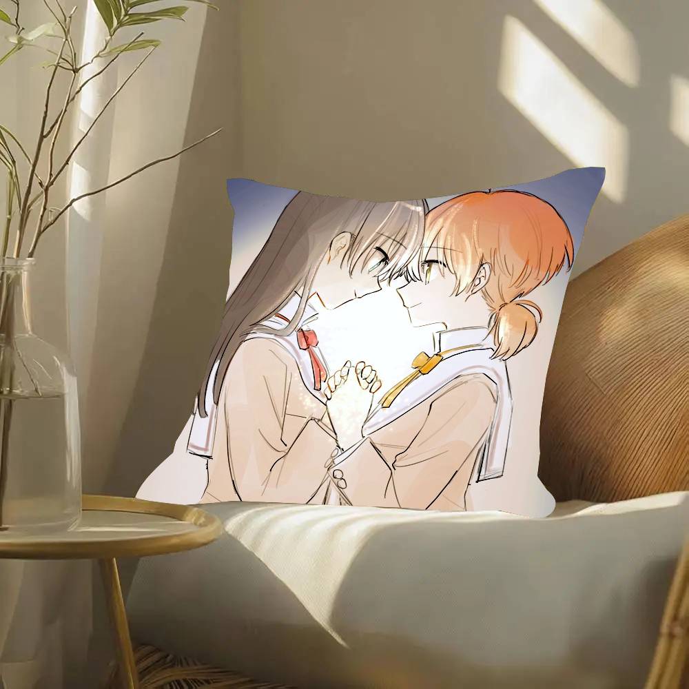 Bloom Into You Bilibili Animation Pillow Case Fashion Square Pillowcase Bedroom Sofa Room Ins Decoration Leisure
