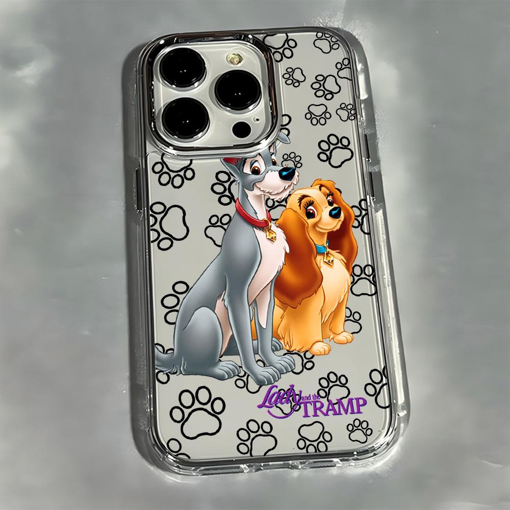 Cartoon Lady And The Tramp Phone Case For iPhone 17e 17 16 15 14 13 12 11 mini Pro Max X XR XSMAX Air Plus Transparent Cover