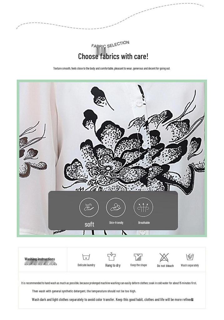 2026 European Style Women's Ink Painting Short Sleeve Shirt