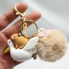 1PC Cartoon Capybara Plush Keychain Kawaii Backpack PVC Pendant Decoration Keyring Accessories Anime Lover Gifts