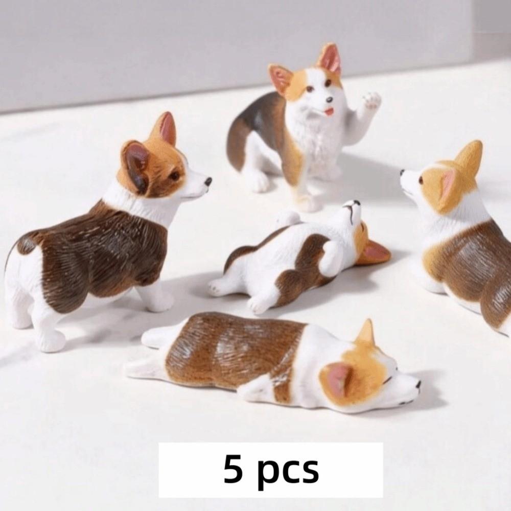 Mini Dashboard Ornament 3D Craft Aquarium Ornament Unique Mini Corgi Resin Figurine Car Decoration