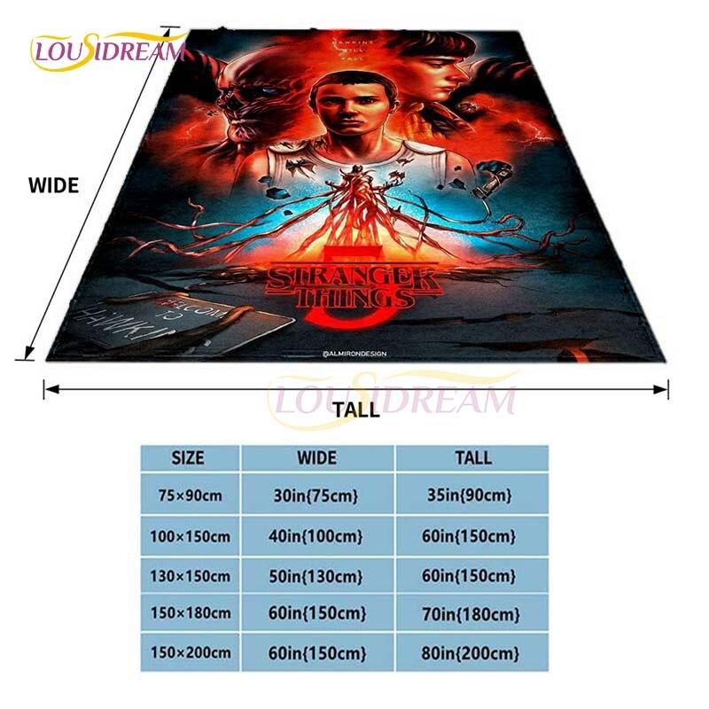 Hot Netflix Movie Stranger Things Blankets for Beds Soft Flannel Blanket Queen Size Home Decor Bedding Cover Kids Gift Picnic