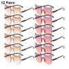 1/12 Pairs Cute Bear Shaped Sunglasses for Children  New Fashion Rimless Multi-color Decor Shades Stylish Design Sun Glasses
