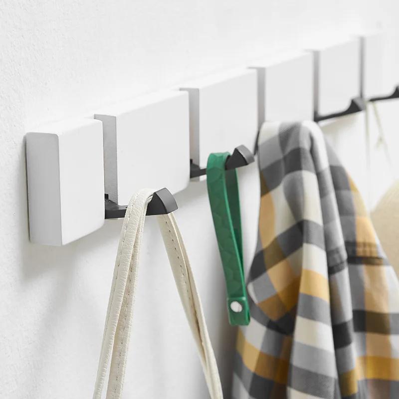 1 Pcs Creative Wooden Row Hook Foldable Clothes Bag Key Hanging Hook Living Room Coat Rack Hangers Household Items