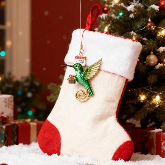 2025 Hummingbird Advent Calendar 24 Day of Bird Themed Christmas Countdown Calendar Acrylic Hummingbirds Xmas Tree Ornament Holiday Gift