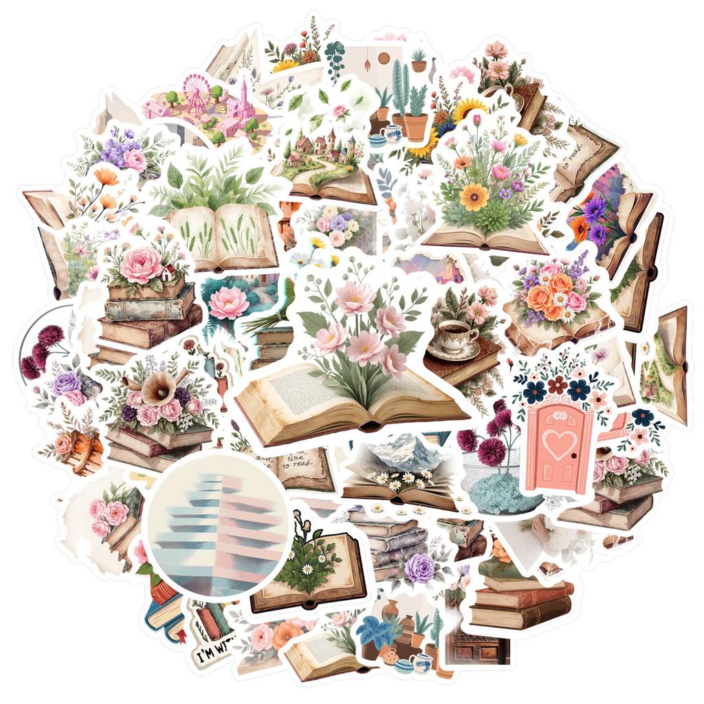 35pcs-50pcs Vintage Vintage Stickers Artistic Nature Stickers Teacher Reward Stickers For Guitar Laptop Helmet Skateboard