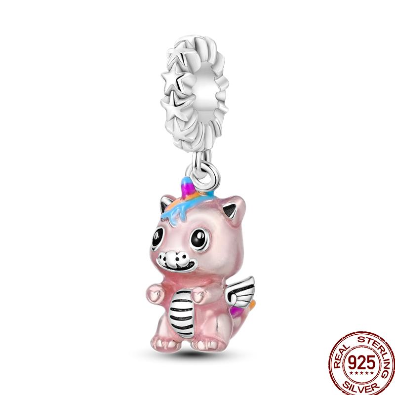 100% Copper Cute Pet Animal Owl Cute Puppy Pink Kitten Charm Beads Suitable For 3Mm Original Bracelet Diy