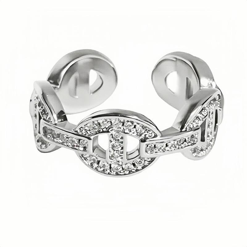 Full Of Diamonds, Zircon, Small And Exquisite Open Ring, Niche Design, Index Finger Ring, Simple Light Luxury, High-End Simple Accessories