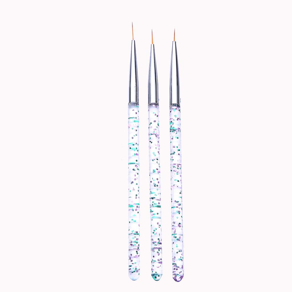 3PC  UV Gel Polish Design Dot Painting Detailing Pen Brushes Tool Set