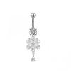 Colorful Y2K Stainless Steel Zircon Planet Moon Butterfly Belly Rings Cute Butterfly Body Piercing Jewelry Belly Button Rings
