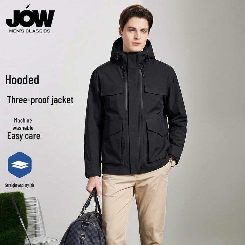 JOW Men's Hooded Triple-Proof Outdoor Jacket