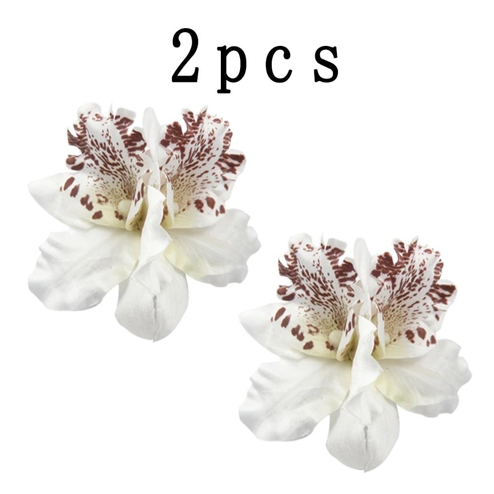 

2 шт. Гавайские цветы орхидеи заколки для волос, цветы в богемном стиле заколки для волос, фото пляж путешествия боковая заколка, свадебные аксессуары для невесты