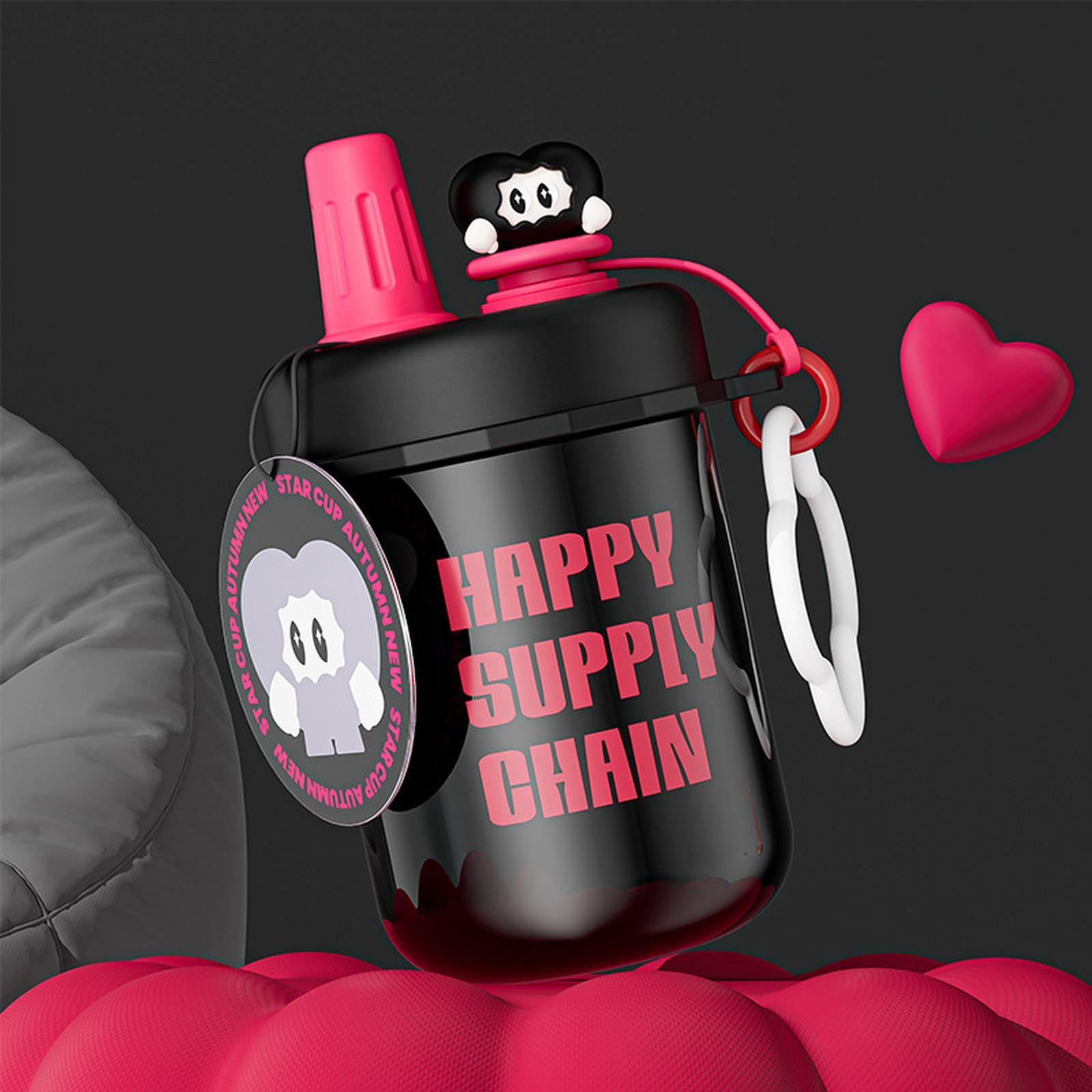 

Water Bottles with Straw , Leak-proof -free, Shaker Cups For Protein Shakese one size чорний