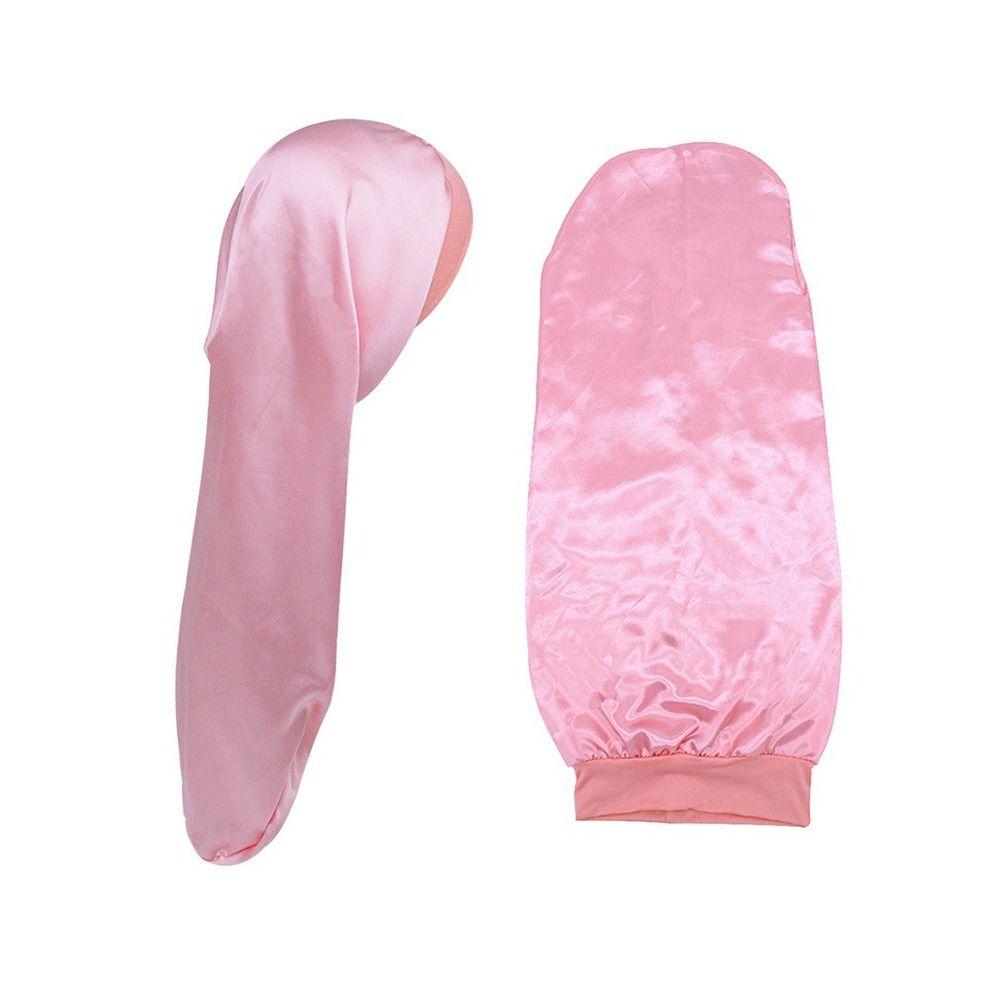 With Head Tie Band Long Sleep Cap Edge Wrap Head Wrap Scarf Beanie  for Curly Braid Hair