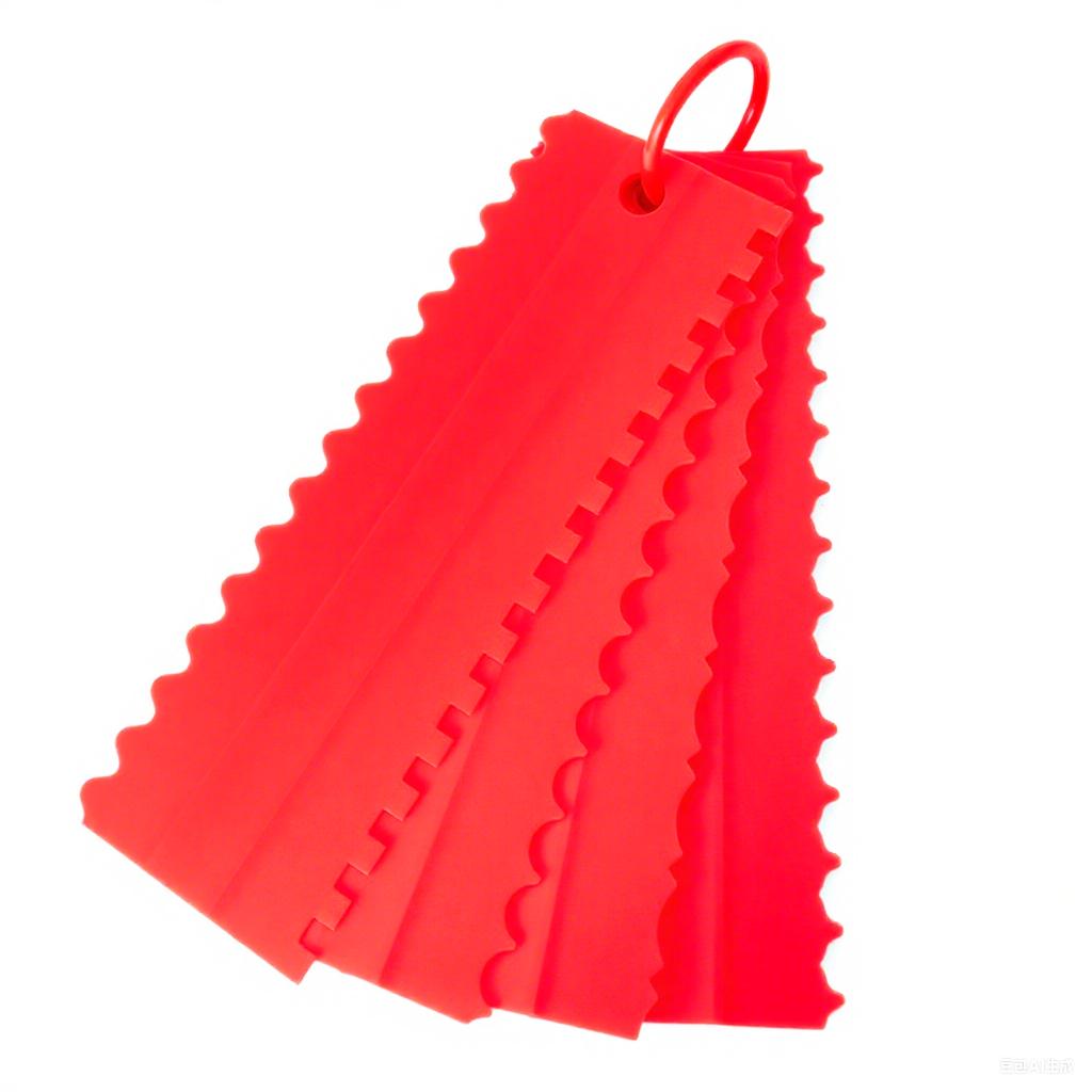 

4Pcs/Set Plastic Double Sided Tooth Baking Pastry Spatulas Cake Scraper Pattern Cream Scraper DIY Baking Tools Baking Accessory красный