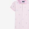 Polo Ralph Lauren SS24 Logo Embroidered Plaid Straight Cut Split Short Sleeve Dress Kids dresses Light-Pink CWPODRSG3D20826-650