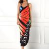 IHUASU Women's Colourful Butterfly 3D Printed Sexy Comfortable Beach Cover Dresses