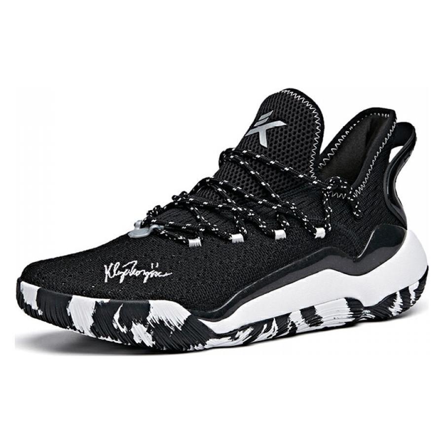Anta Light Cavalry 5 Versatile Cushioning Slip Resistant Abrasion Resistant Low top Basketball Shoes Men's Black White 112021608-5