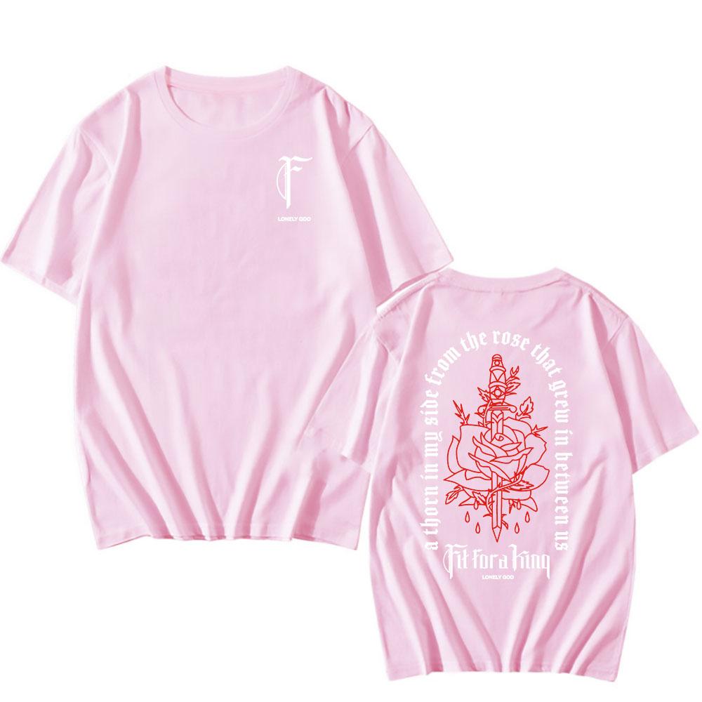 Thorn Rose T-Shirt Fit for A King Heavy Mental Band Tshirts Unisex Streetwear Summer O-neck Short Sleeve Tees Graphic Merch