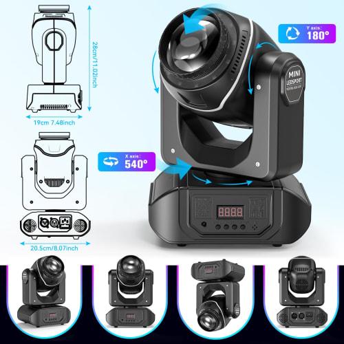 100W LED Moving Light, Stage Lighting, 10 Patterns, 8 Colors, High Brightness, Sound-Activated Strobe, Stylish, Compact, Rotating, DMX512, Remote Cont