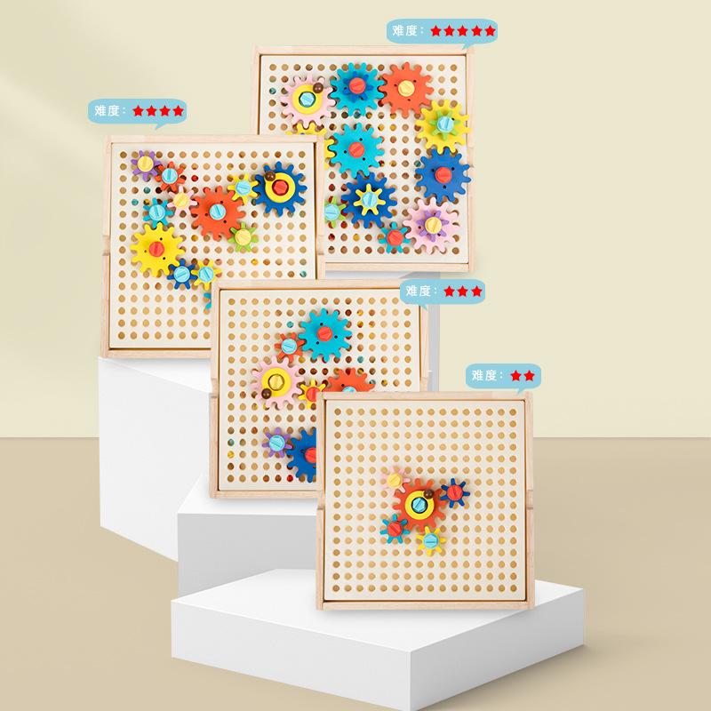 Montessori Early Education Cognitive Gear Game Rotation Exploration Mechanical Principles Training Hands-on Ability Puzzle Game