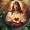 Arte da Parete in Metallo Sacro Cuore di Gesù Segno Rustico in Ferro Regalo Spirituale Cristiano Decorazione Casa Chiesa 20x20 cm