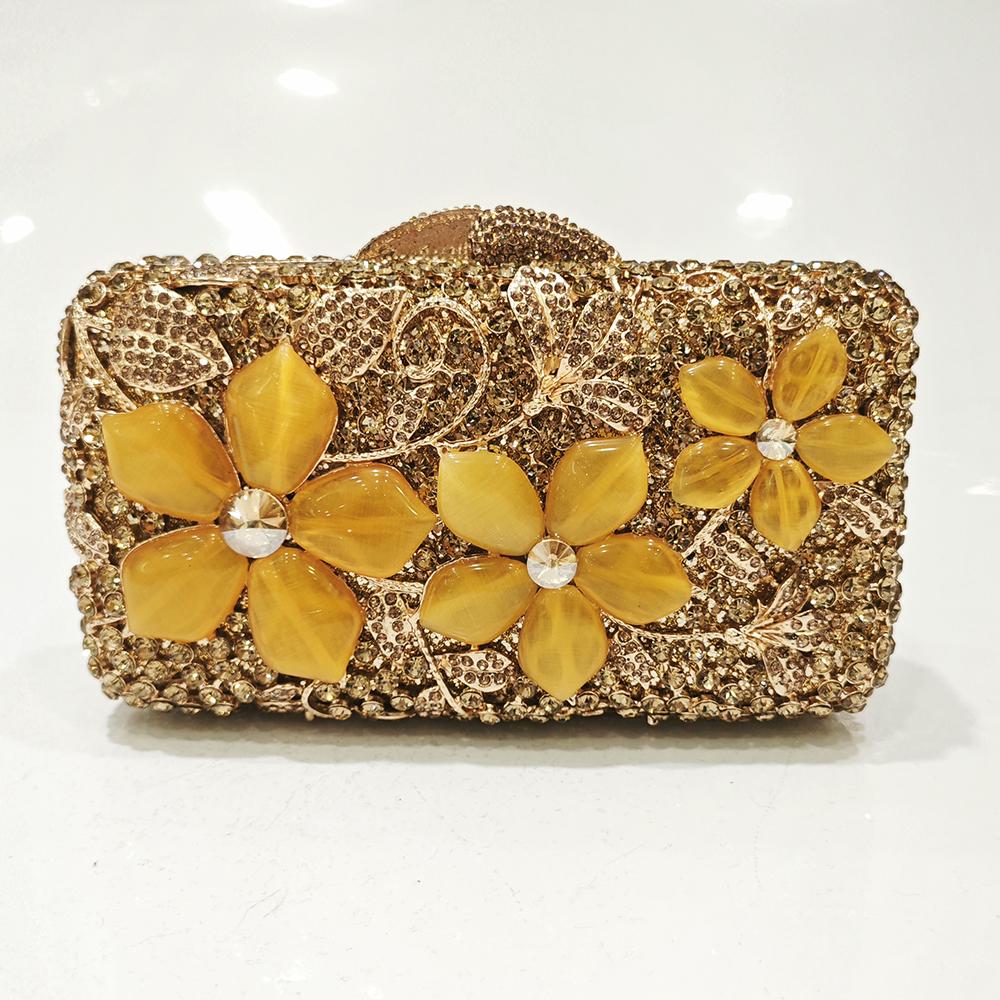 

Big Stone Clutches Diamond Evening Bag Woman Crystal Handbag For Dinner Party Luxury Wedding Bridal Floral Gala Banquet Purse 18cmX12cmX6cm