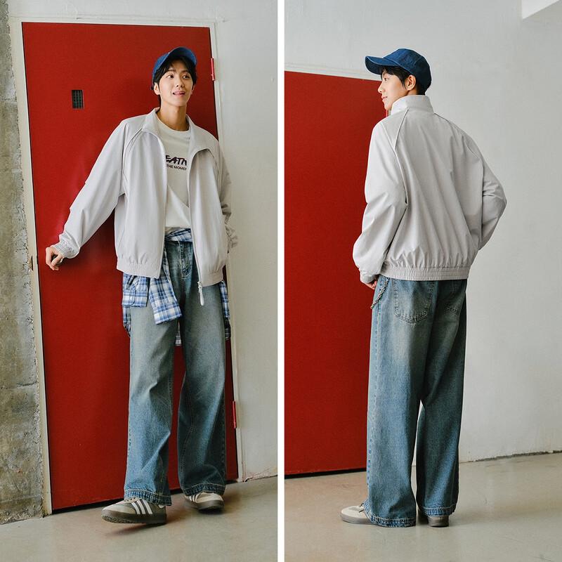 Semir Men's Spring Mesh Panel Stand Collar Jacket