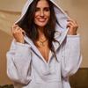 Elegant V-neck Hooded Women's Sweatshirt for Autumn and Winter
