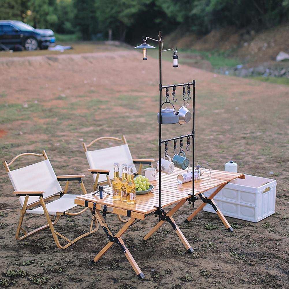 Desktop Storage Rack Multi-functional Camping Desktop Shelves Adjustable Lightweight for Picnic Barbecue Travel Hiking Supplies