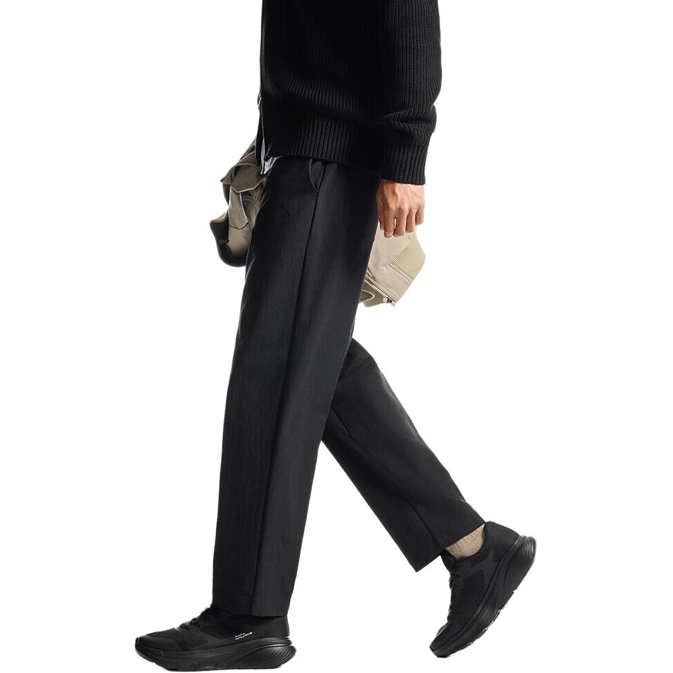 Anta Straight Leg Casual Simple Solid Color Knitted Sports Pants Men Bottoms Black 152517518-2