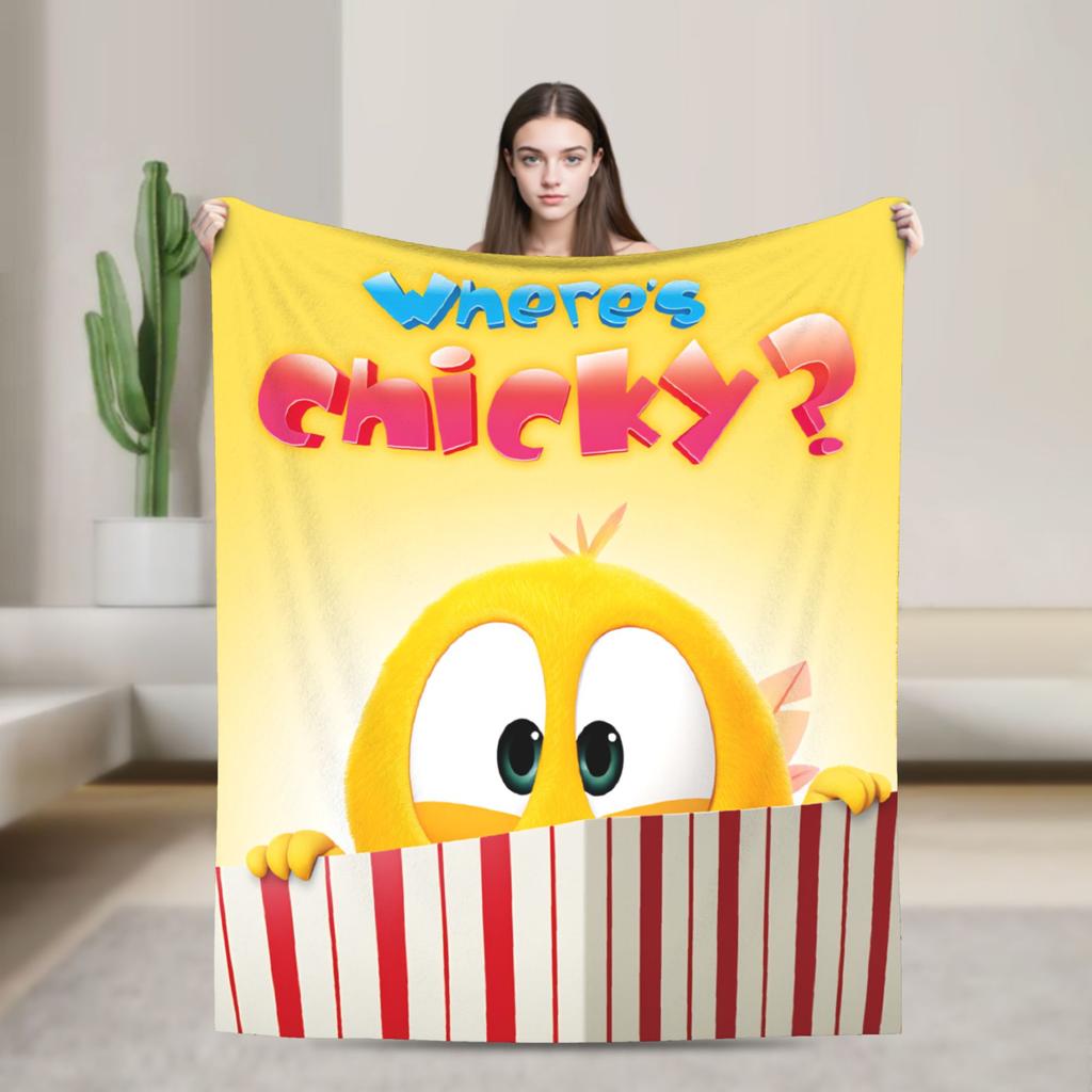 Wo ist Chicky Flanelldecke Tier Vogel Weiche Überwurfdecke für Picknick im Freien Neuheit Tagesdecke Sofa Bettbezug