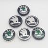 4pcs 56mm 65mm Green Black Chrome Car Wheel Center Caps for Skoda Rims Hubcaps Cover Emblem Badge Logo Auto Styling Accessories