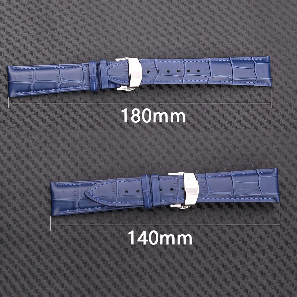 Originální kožený řemínek k hodinkám s motýlkovou sponou 18mm 20mm 22mm 24mm Vzor aligátora Náhradní řemínek k hodinkám pro muže ženy