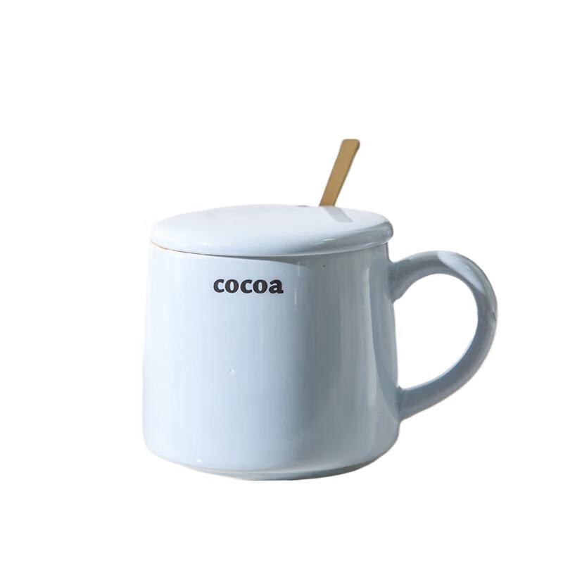 Shangheng Simple Ceramic Mug with Lid and Spoon
