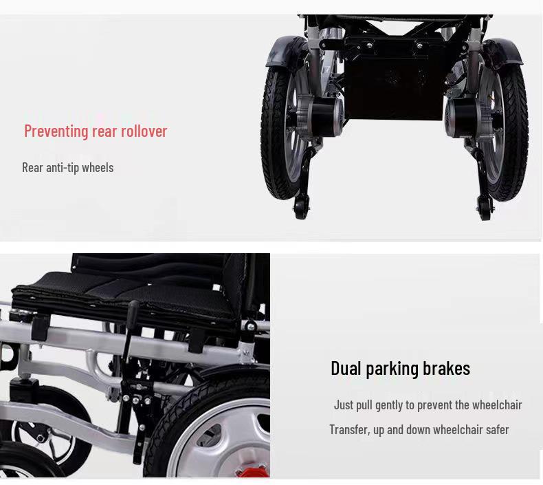 Automatic 24V Intelligent Foldable Electric Wheelchair for Disabled and Elderly Mobility